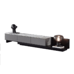 客厅背景墙收纳柜时尚极简电视柜功能伸缩款地柜(岩板 雪山石)