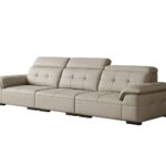 简约大气可调节头枕科学分区承托无粉高密海绵软包分体直排沙发 极简客厅荔枝纹进口黄牛皮沙发