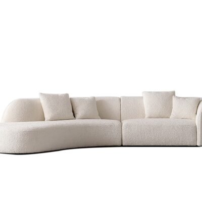 设计师款 pierre月亮弧形沙发 意式极简风格泰迪绒异形转角沙发