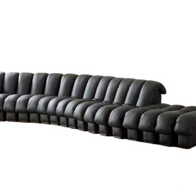 设计师款 蛇形沙发 意式极简异形弧形客厅大户型仿真皮组合沙发