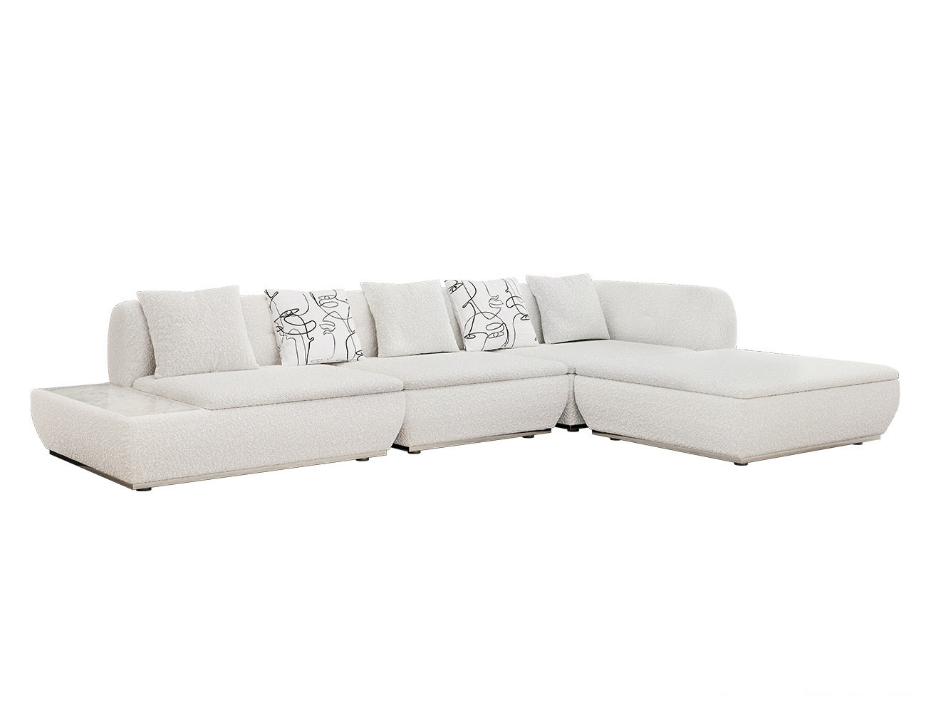 设计师款 超级月亮沙发 极简大气客厅直排组合沙发羊羔绒软包带大理石边几沙发 设计师款 超级月亮沙发 极简大气客厅直排组合沙发羊羔绒软包带大理石边几沙发