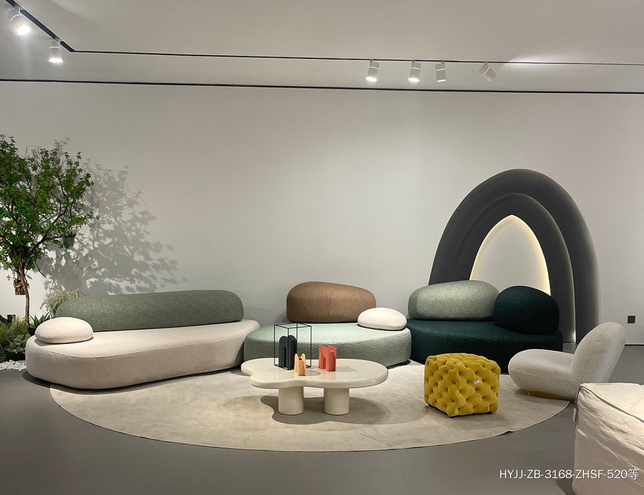 设计师款 鹅卵石沙发 极简客厅针织面料组合沙发 设计师款 鹅卵石沙发 极简客厅针织面料组合沙发