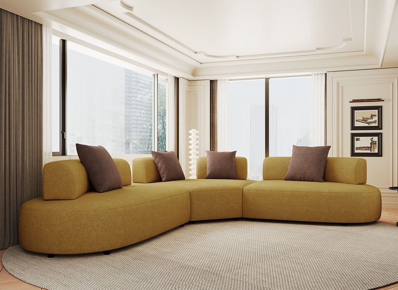 设计师款 弧形沙发 简约大气家用客厅泰迪绒舒适软包沙发极简创意可移动靠背异形沙发 设计师款 弧形沙发 简约大气家用客厅泰迪绒舒适软包沙发极简创意可移动靠背异形沙发