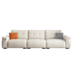 客厅舒适软包头层牛皮荔枝纹沙发意式极简风组合沙发