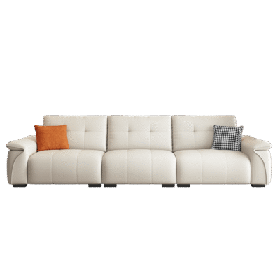 客厅舒适软包头层牛皮荔枝纹沙发意式极简风组合沙发