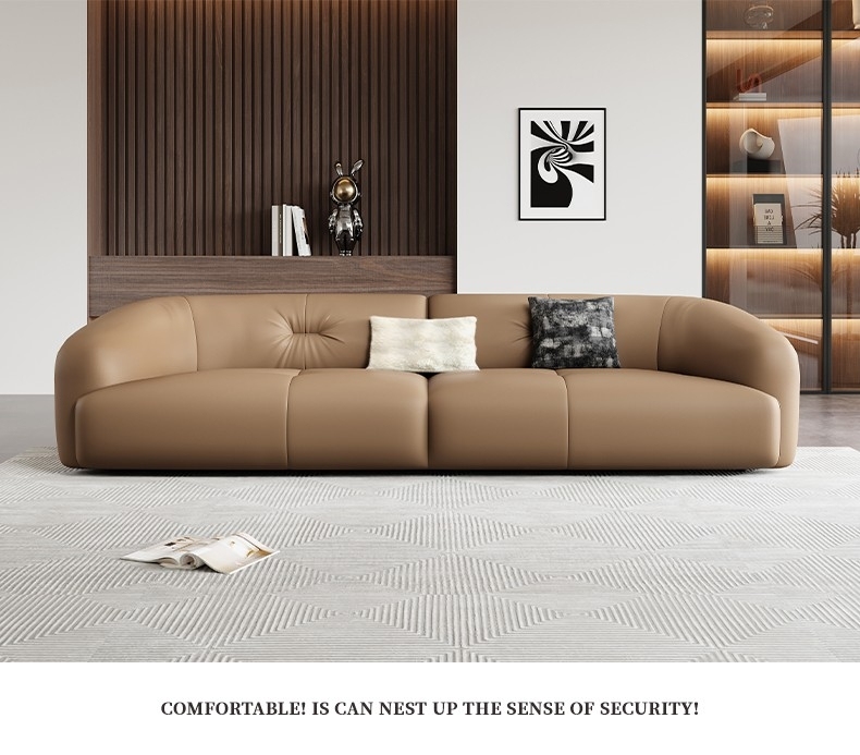 极简风轻压摔细纹意式1.2mm全头层黄牛皮家用沙发