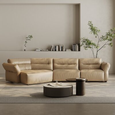 设计师款 航海家 极简风格时尚家用简约生态真皮转角沙发