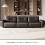 极简风轻压摔纹沙发 意式家用软包1.2mm全头层黄牛皮沙发