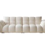 设计师款 极简风软包百合沙发 客厅雪尼儿布艺休闲沙发