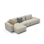 泡芙沙发 意式家用防猫抓皮1+长贵妃+短贵妃组合转角沙发