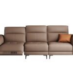 客厅头层牛皮荔枝纹沙发 意式极简风零靠墙沙发电动功能抬脚沙发