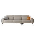 简约家用舒适软包沙发 极简风头层黄牛皮荔枝纹沙发