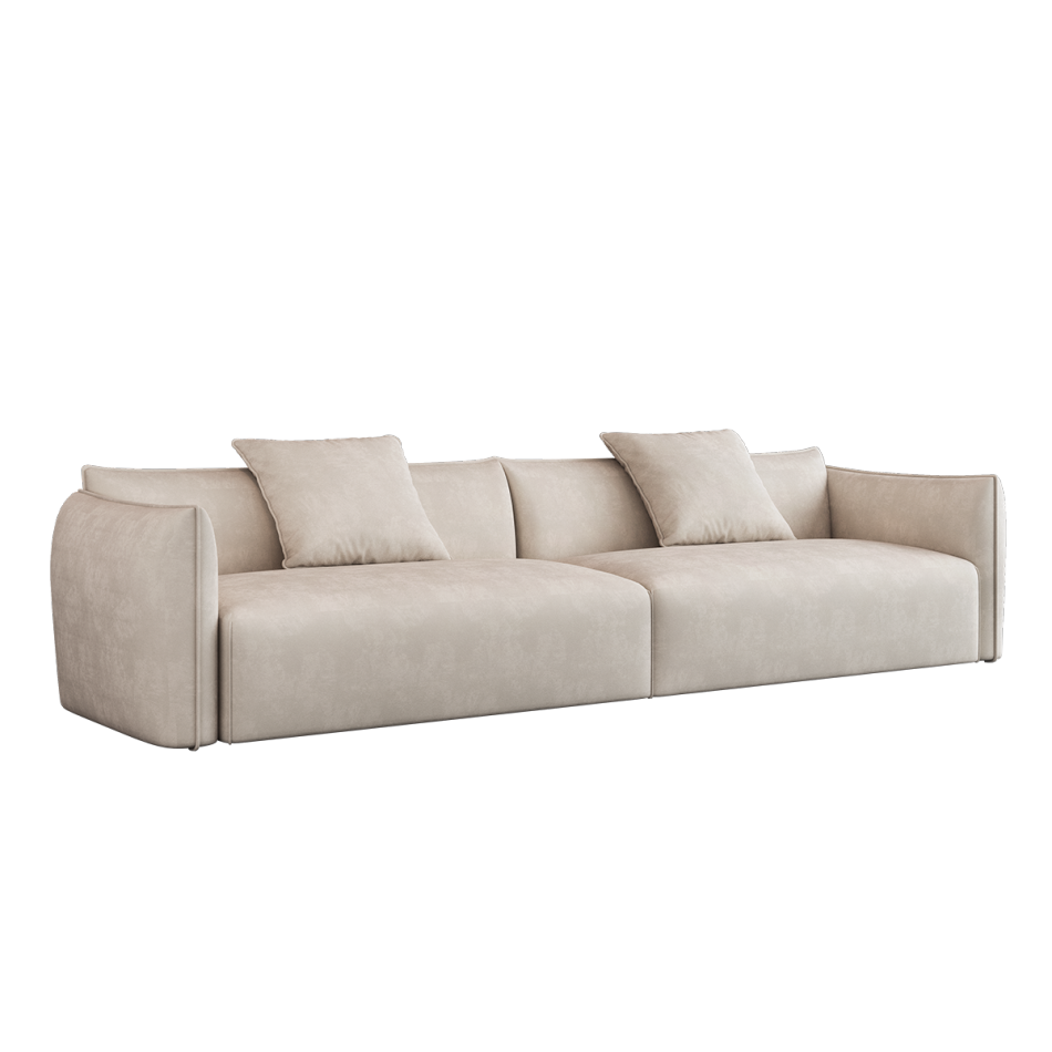 极简风磨砂布组合沙发 客厅简约家用公寓软包直排沙发