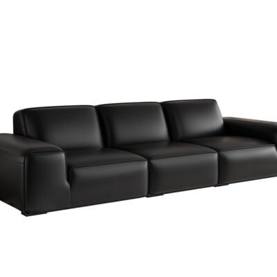 设计师款 avenue大黑牛沙发 极简风时尚客厅头层牛皮荔枝纹沙发