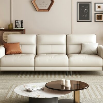 极简风格组合沙发 客厅家用头层牛皮面料公寓沙发