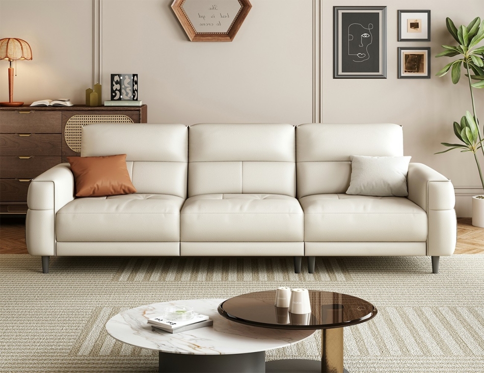 极简风格组合沙发 客厅家用头层牛皮面料公寓沙发