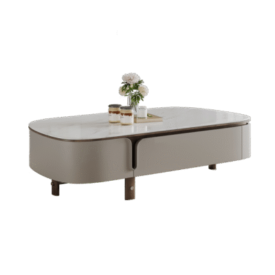 客厅家用小户型简约微晶石茶几极简时尚收纳异形茶几