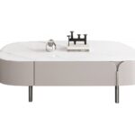 创意简约异形收纳茶几极简风客厅微晶石台面置物茶几