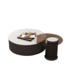 极简家用哑光雪山白岩板简约高端钢化玻璃储物茶几