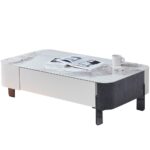 极简风格家用客厅茶几 简约6mm亮光香奈儿金岩板台面长茶几