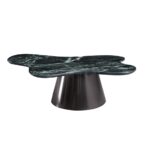 极简创意家用茶几 普拉达绿人造大理石台面异形茶几