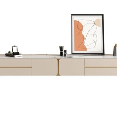 意式轻奢创意客厅储物地柜家用亮光岩板电视柜