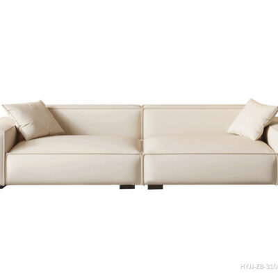 设计师款 tofu加大版豆腐块 极简风小户型客厅细摔纹头层牛皮直排沙发(全头层牛皮)