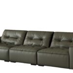 改版黑金刚沙发 意式极简风家用沙发 客厅公寓头层牛皮荔枝纹沙发