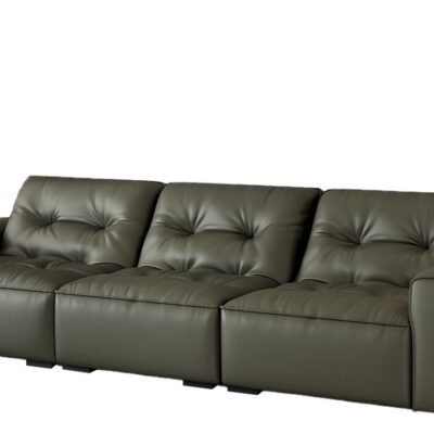 改版黑金刚沙发 意式极简风家用沙发 客厅公寓头层牛皮荔枝纹沙发