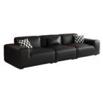 avenue大黑牛沙发 极简风家用荔枝纹头层牛皮直排沙发