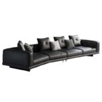 极简风迪兰模块组合沙发 客厅羽绒靠背纳帕真皮异形转角沙发