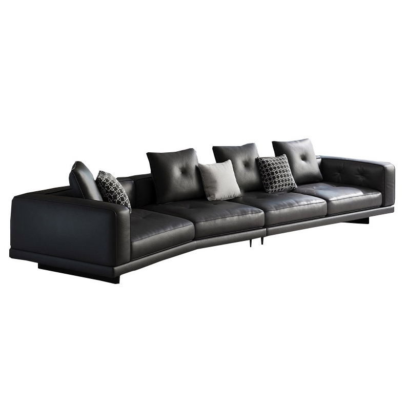 极简风迪兰模块组合沙发 客厅羽绒靠背纳帕真皮异形转角沙发