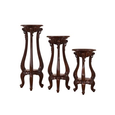 洛伊斯美式简美 家用置物架客厅装饰进口非洲加蓬安东木花架