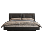 设计师款 迪兰床 意式极简头层牛皮软包双人大床简约舒适卧室齐边床