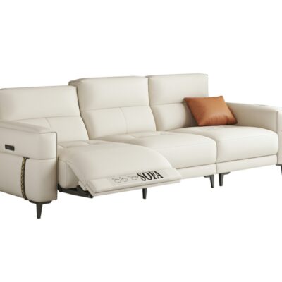 意式极简风零靠墙电动功能抬脚沙发客厅头层牛皮荔枝纹组合沙发