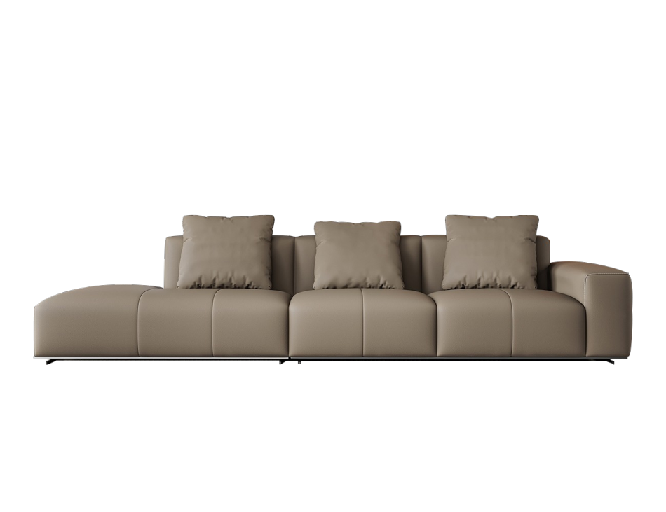 意式客厅软包沙发 极简风1.2mm全头层黄牛皮轻压摔纹沙发