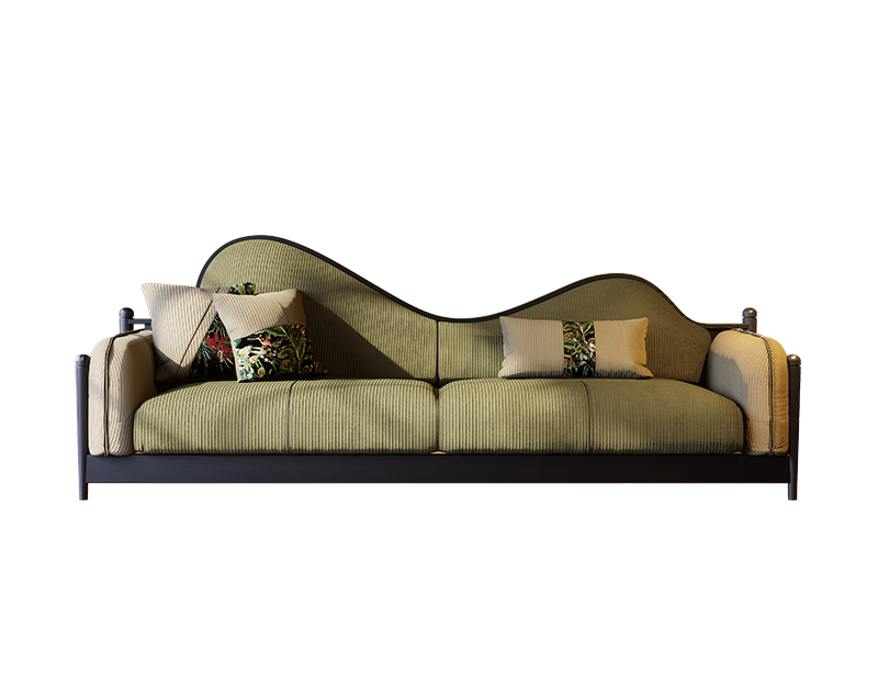 中古风系列大峡谷沙发 客厅简约家用灯芯绒面料软包沙发