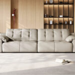 意式极简风荔枝纹沙发 简约1.4mm全头层黄牛皮软包直排沙发