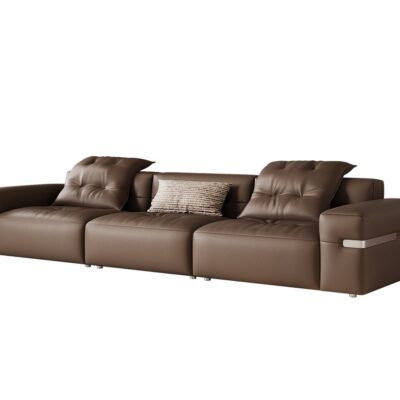 意式极简风1.6mm全头层黄牛皮沙发 家用简约轻压摔荔枝纹沙发