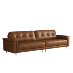 设计师款 星云沙发 经典中古风直排沙发 客厅家用公寓亮光油蜡头层牛皮沙发