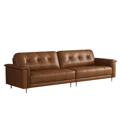 设计师款 星云沙发 经典中古风直排沙发 客厅家用公寓亮光油蜡头层牛皮沙发