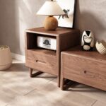 北欧风格白蜡木边柜 家用客厅带抽储物柜