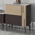 极简时尚亮光岩板客厅收纳储物边柜