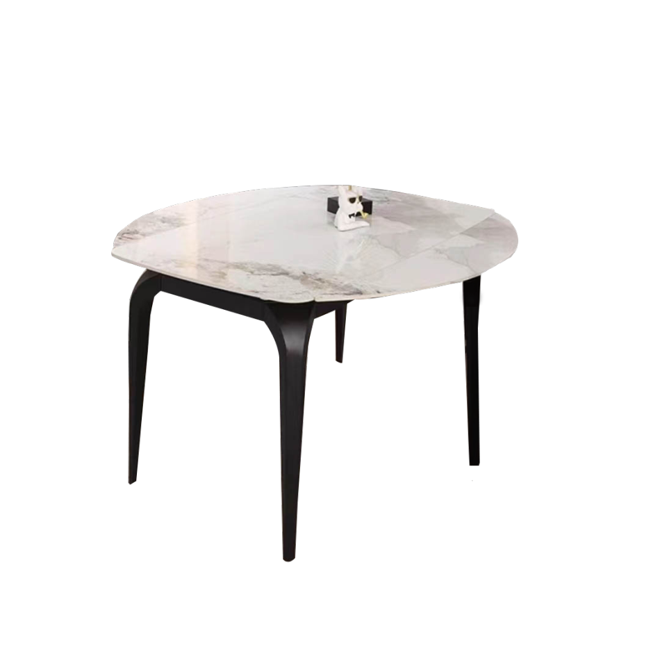 简约大气大象腿马肚型跳台极简小户型餐厅香奈儿岩板功能餐桌