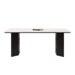 中古风系列 实木长餐桌复古长方形简约家用哑光岩板餐桌