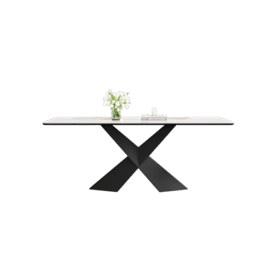 极简风时尚个性12mm亮光雪山白岩板餐桌长方形餐桌