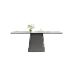 极简风时尚长方形餐桌 简约家用12mm亮光雪山白岩板餐桌