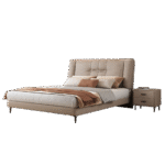 意式极简风格 主卧次卧家用齐边齐尾生态真皮床