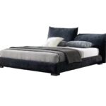 设计师款 standard花瓣床 极简绒布落地功能双人床