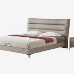 舒适简约荔枝纹头层牛皮床极简风卧室软包双人床